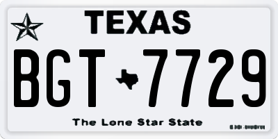 TX license plate BGT7729