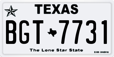 TX license plate BGT7731