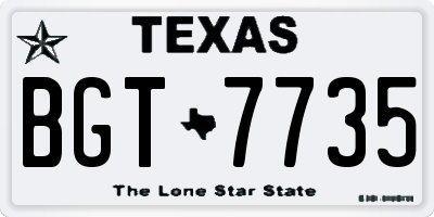 TX license plate BGT7735