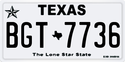 TX license plate BGT7736