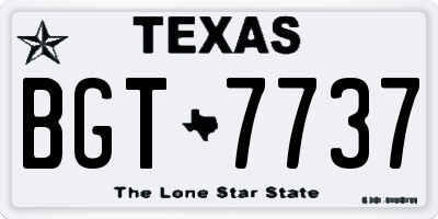 TX license plate BGT7737