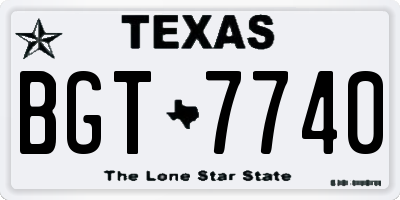 TX license plate BGT7740