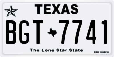 TX license plate BGT7741