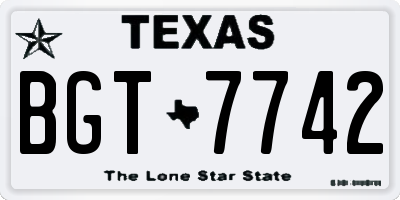 TX license plate BGT7742