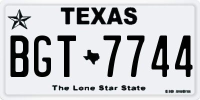 TX license plate BGT7744