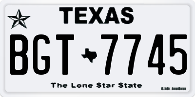 TX license plate BGT7745