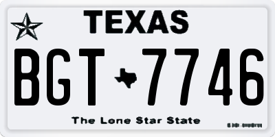 TX license plate BGT7746