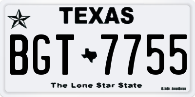 TX license plate BGT7755