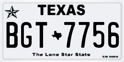 TX license plate BGT7756