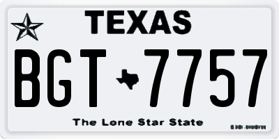 TX license plate BGT7757