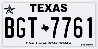 TX license plate BGT7761