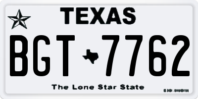 TX license plate BGT7762