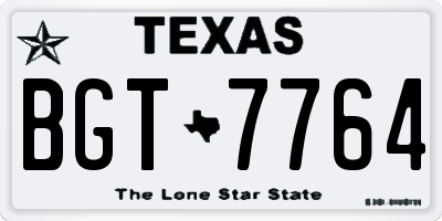 TX license plate BGT7764