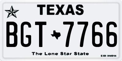 TX license plate BGT7766