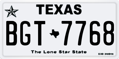 TX license plate BGT7768