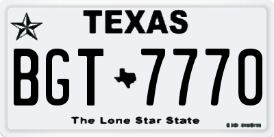 TX license plate BGT7770