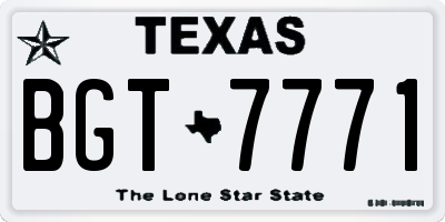 TX license plate BGT7771