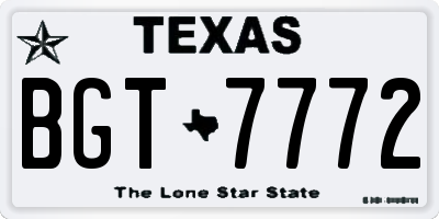 TX license plate BGT7772