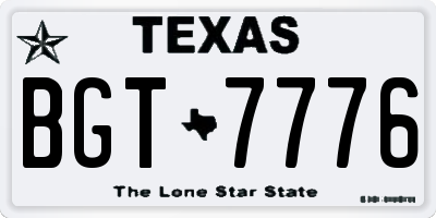 TX license plate BGT7776