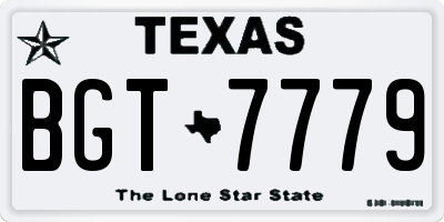 TX license plate BGT7779