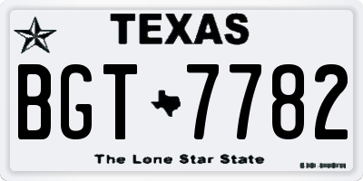 TX license plate BGT7782