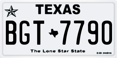 TX license plate BGT7790