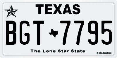 TX license plate BGT7795