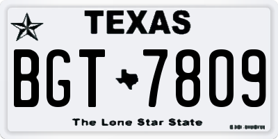 TX license plate BGT7809