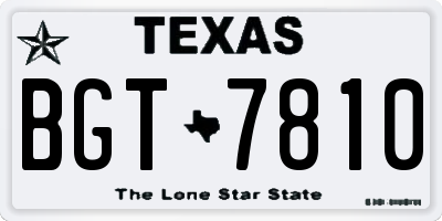 TX license plate BGT7810