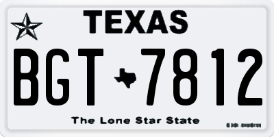 TX license plate BGT7812