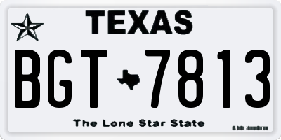 TX license plate BGT7813