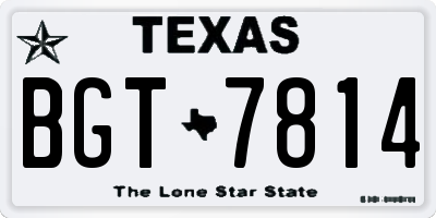 TX license plate BGT7814
