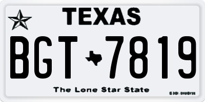 TX license plate BGT7819
