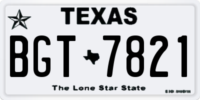 TX license plate BGT7821