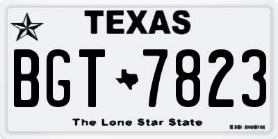 TX license plate BGT7823