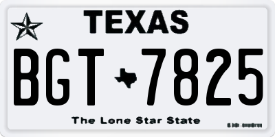 TX license plate BGT7825