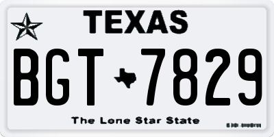 TX license plate BGT7829