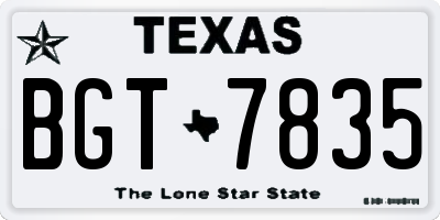 TX license plate BGT7835
