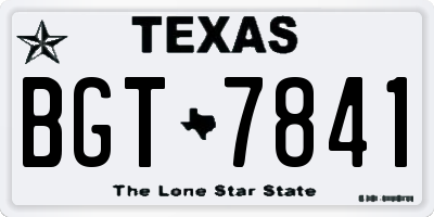 TX license plate BGT7841
