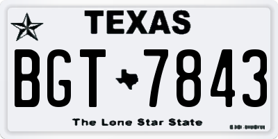 TX license plate BGT7843