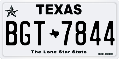 TX license plate BGT7844