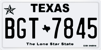 TX license plate BGT7845