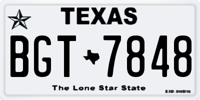 TX license plate BGT7848