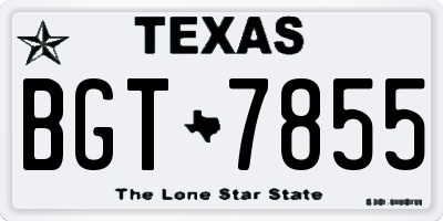 TX license plate BGT7855