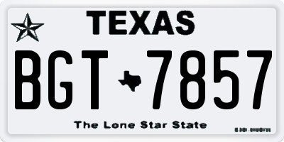 TX license plate BGT7857
