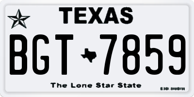 TX license plate BGT7859