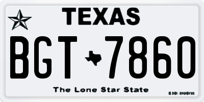 TX license plate BGT7860