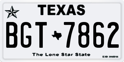 TX license plate BGT7862
