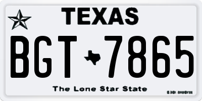 TX license plate BGT7865