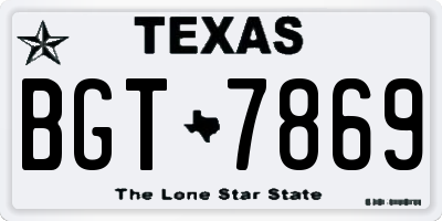 TX license plate BGT7869